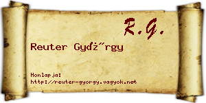 Reuter György névjegykártya